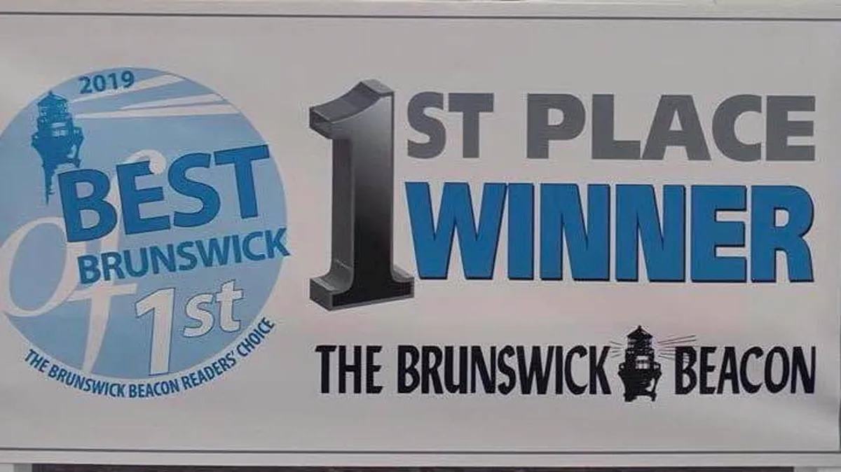 Best of Brunswick 2019 first place winner banner from The Brunswick Beacon