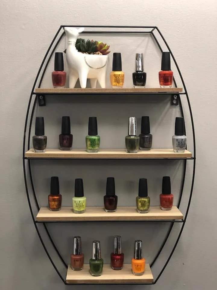 Curated shelf of seasonal polish shades