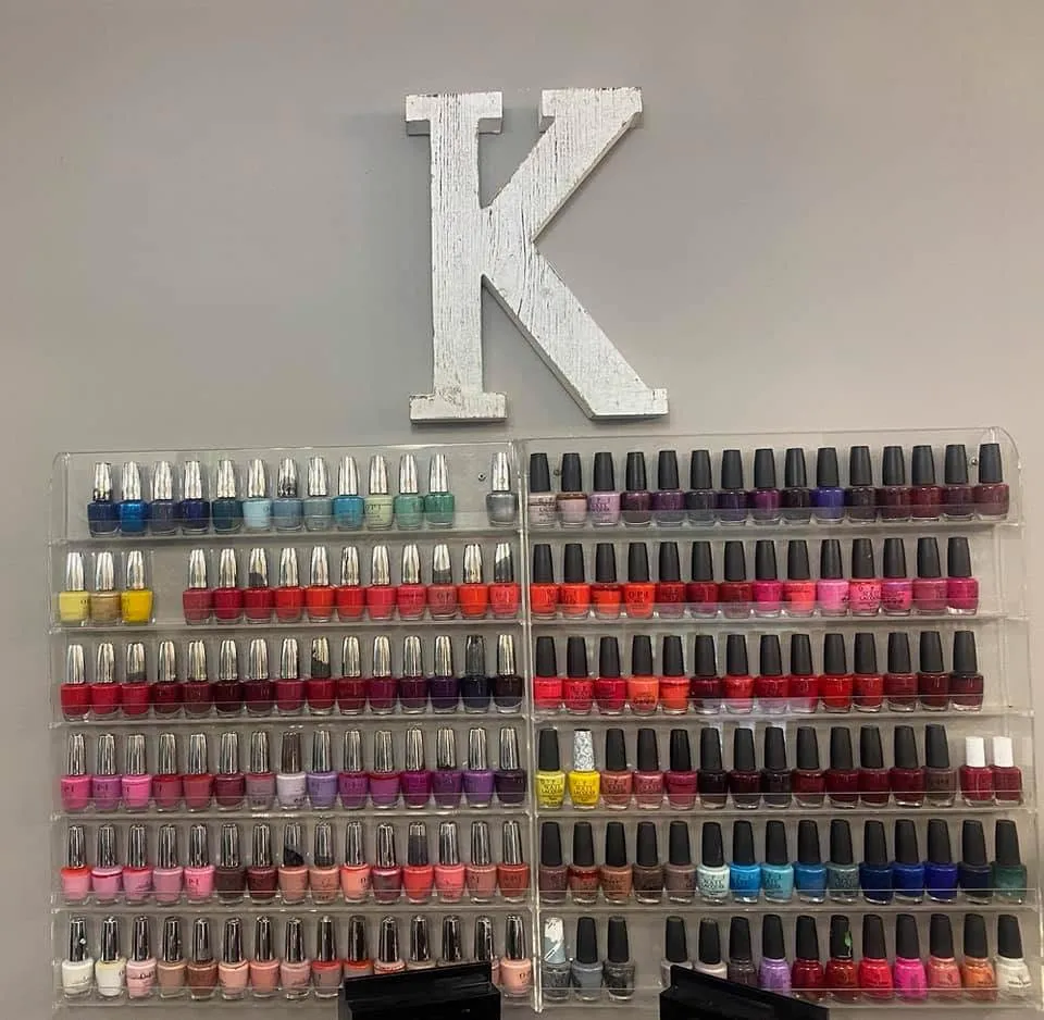 Wall of nail polish colors in the Kozo nail room